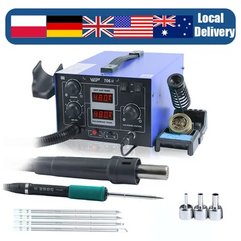 WEP 706-II 740W T12 Soldering Station Fast Heating Adjustable Temperature Solder Iron Hot Air Gun Welding Tools, Local Delivery 1