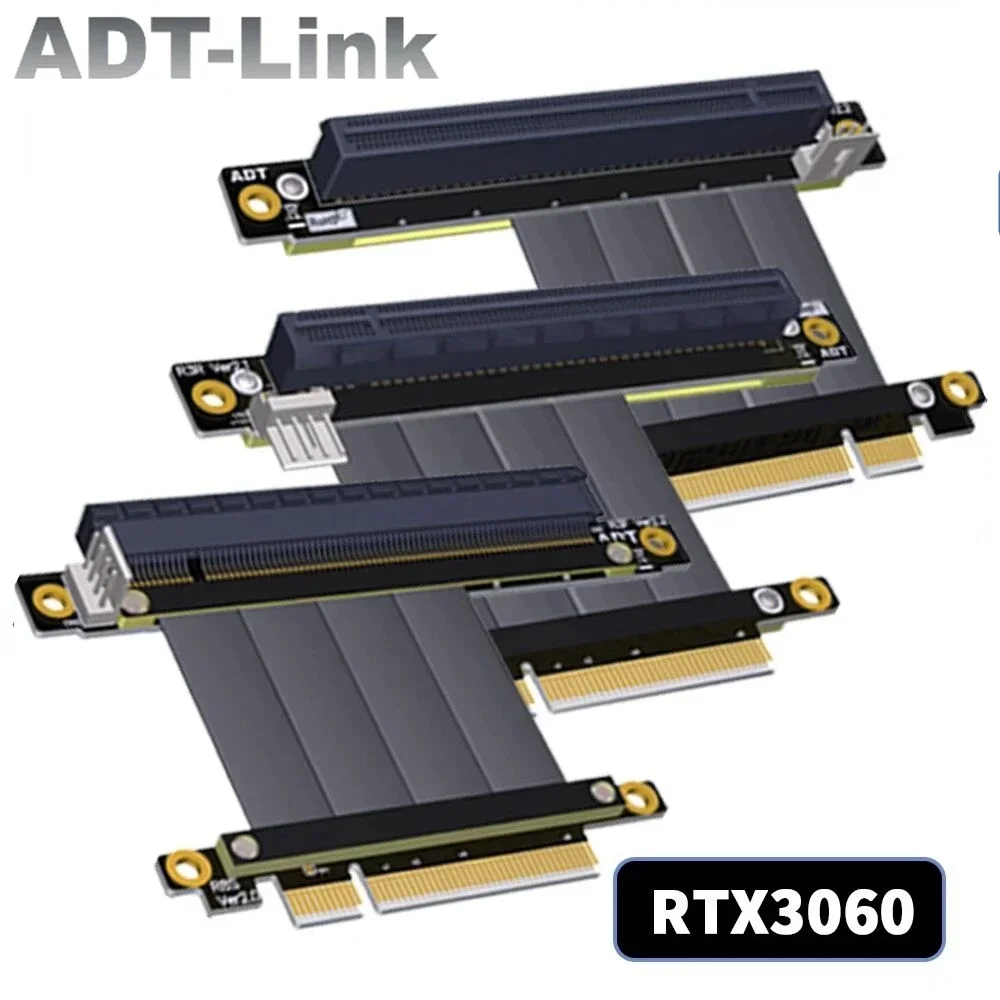 

ADT-Link PCIe x8 to x16 3.0 Riser Cable Male-to-Female Adapter RTX 3060 Graphics Cards AMD NVIDIA GPU ETH Mining PCI-e Extender