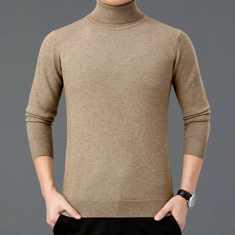 

Fashion Sweaters Man Clothes Winter Turtleneck Warm Soft Mes Sweater Casual Solid Computer Knitted Pullovers Men