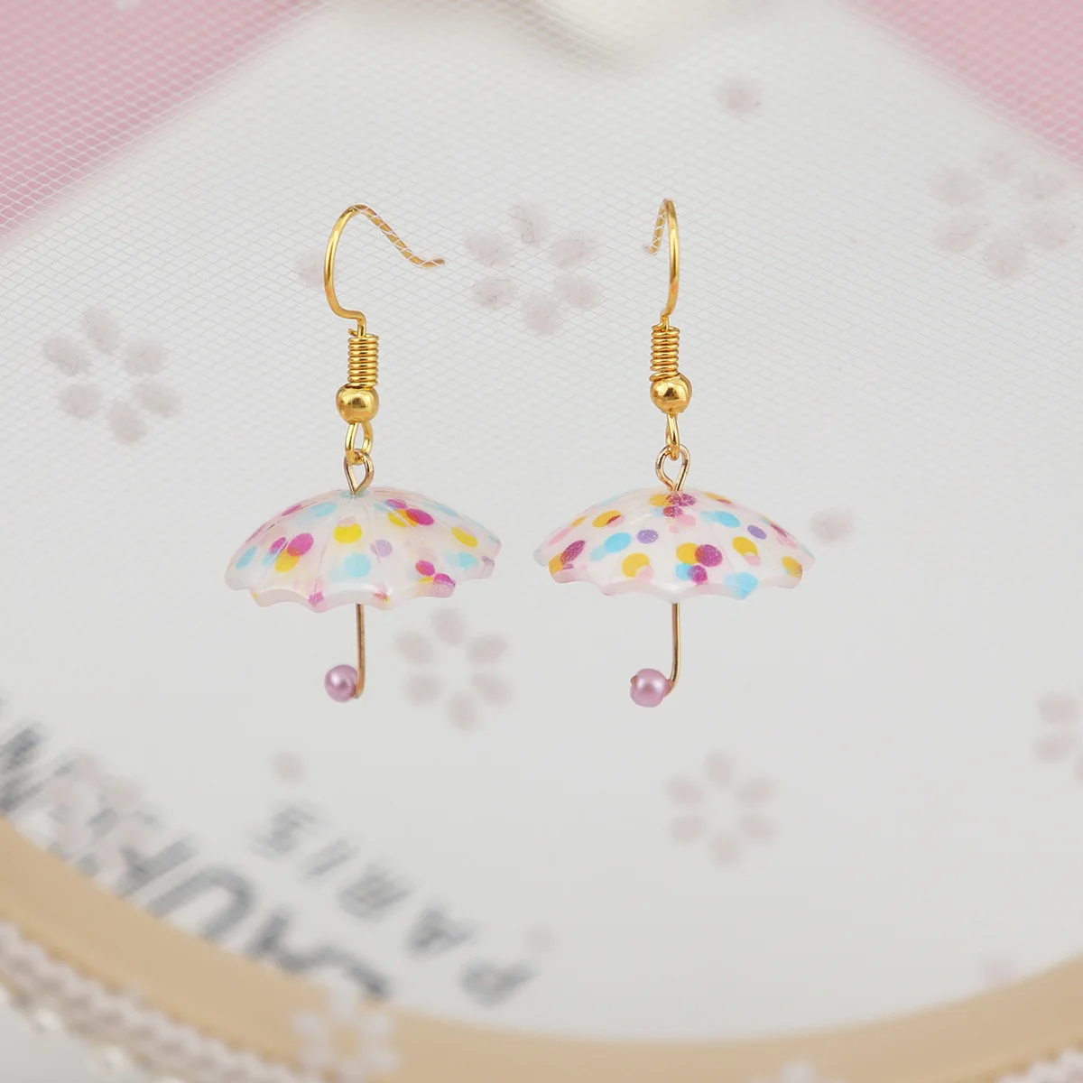 20 Pairs Rainbow Earrings Mini 3D Cute Umbrella Dangle Earring For Women Girl Funny Pendant Jewelry Wholesale
