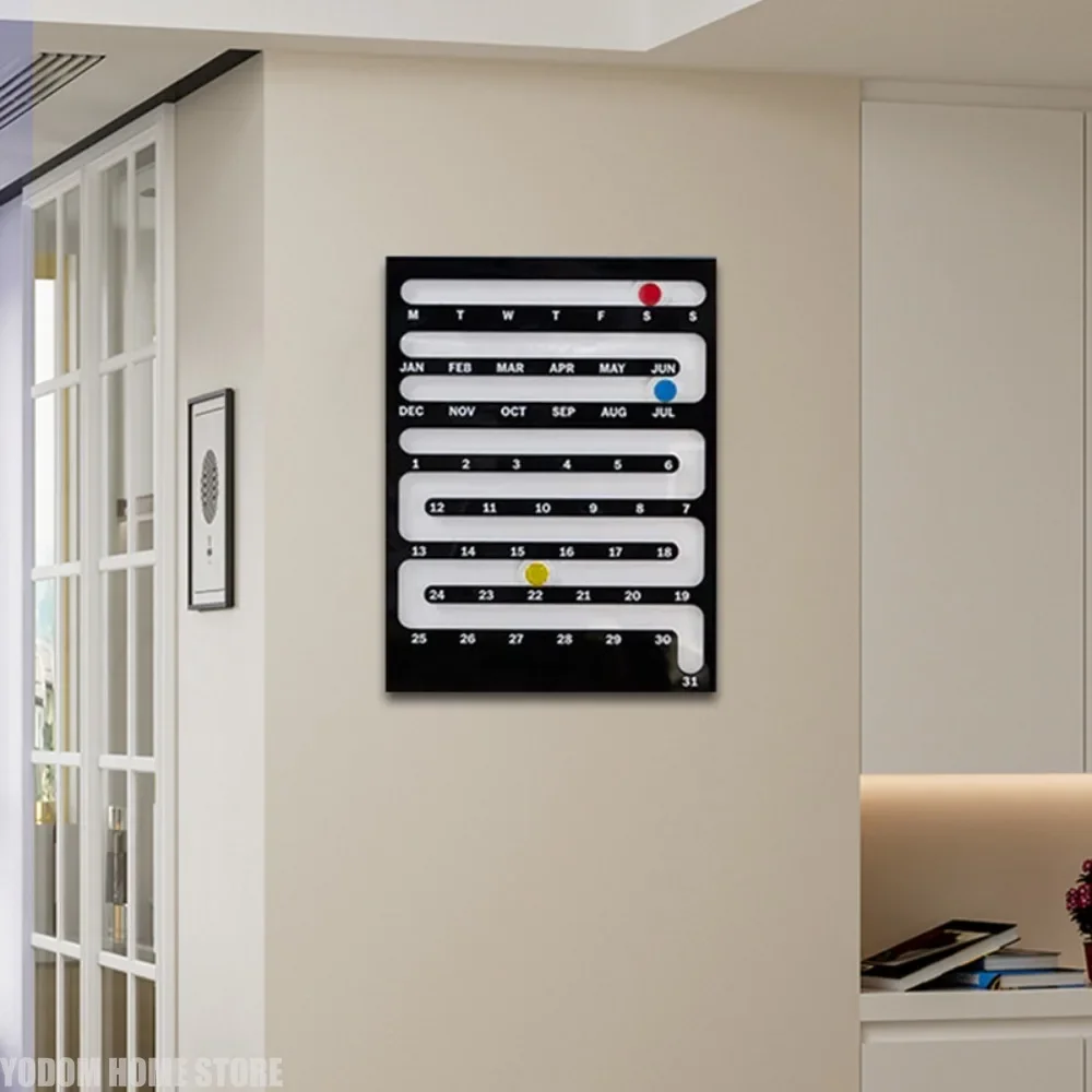 Calendario perpetuo acrilico nordico - Ornamento creativo per decorazioni per la casa e desktop a parete per soggiorno e camera da letto - immagine 5