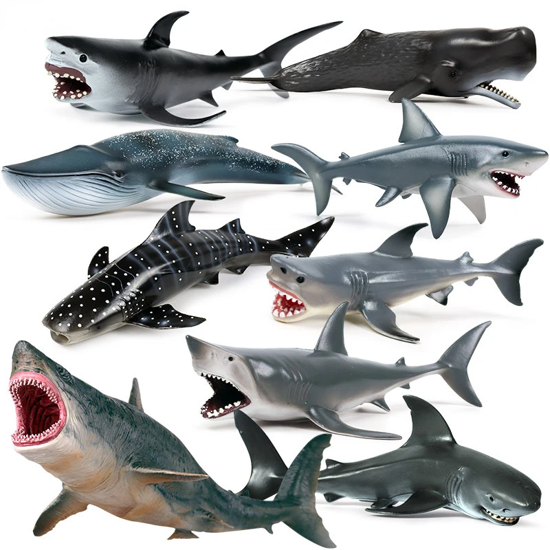 Simulazione Squalo Modello Animale Marino Grande Squalo Bianco Megalodon Shark Tiger Shark Blue Whale Octopus Octopus Lobster Toy