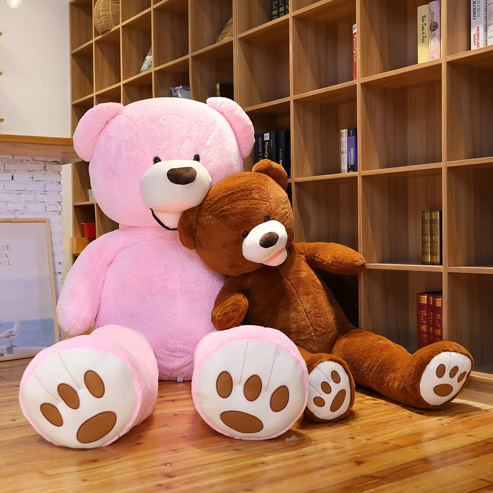 100/130cm 박제 거대한 미국 곰 플러시 장난감 부드러운 동물 베개 생일 발렌타인 선물