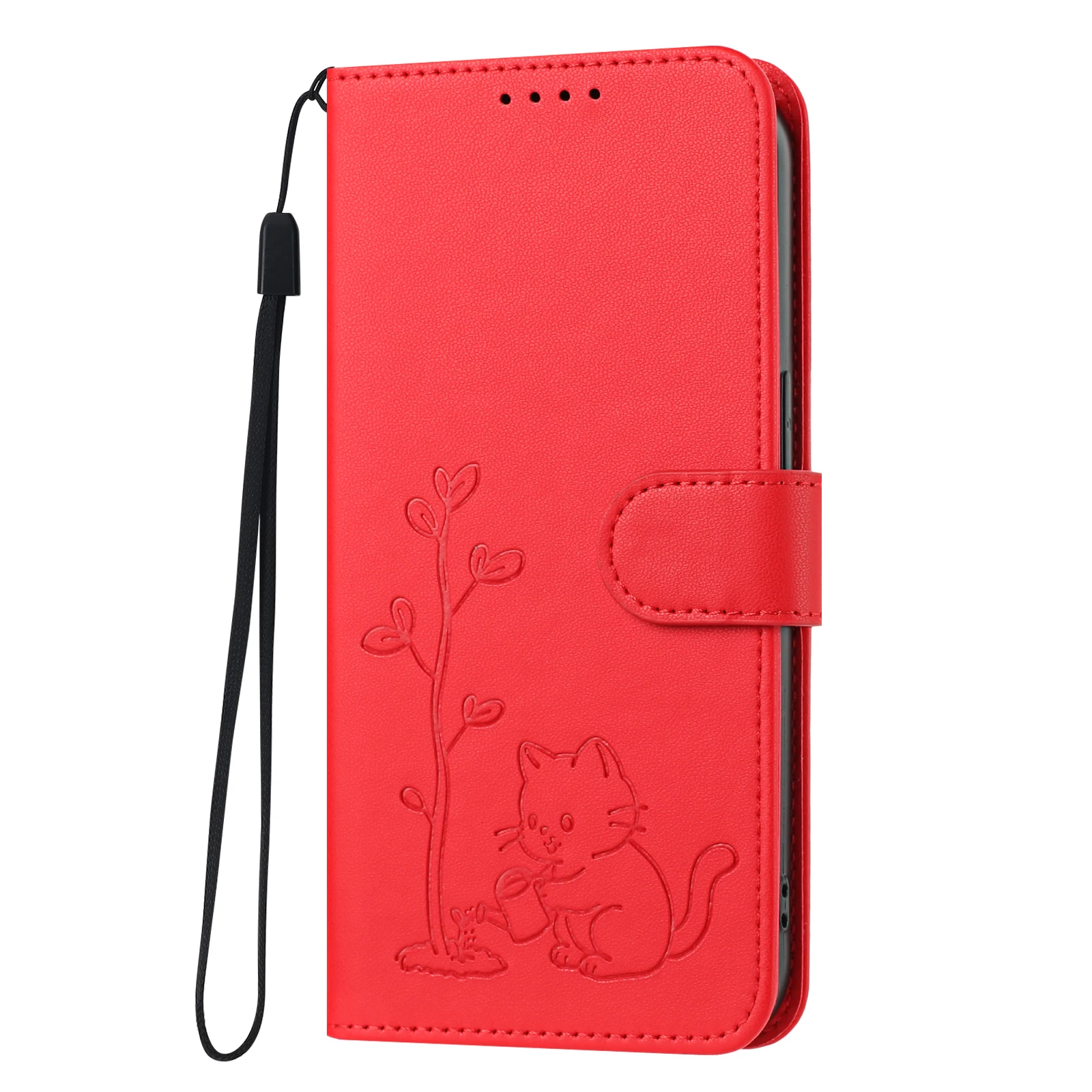 Cartoon Cat Leather Flip Phone Case