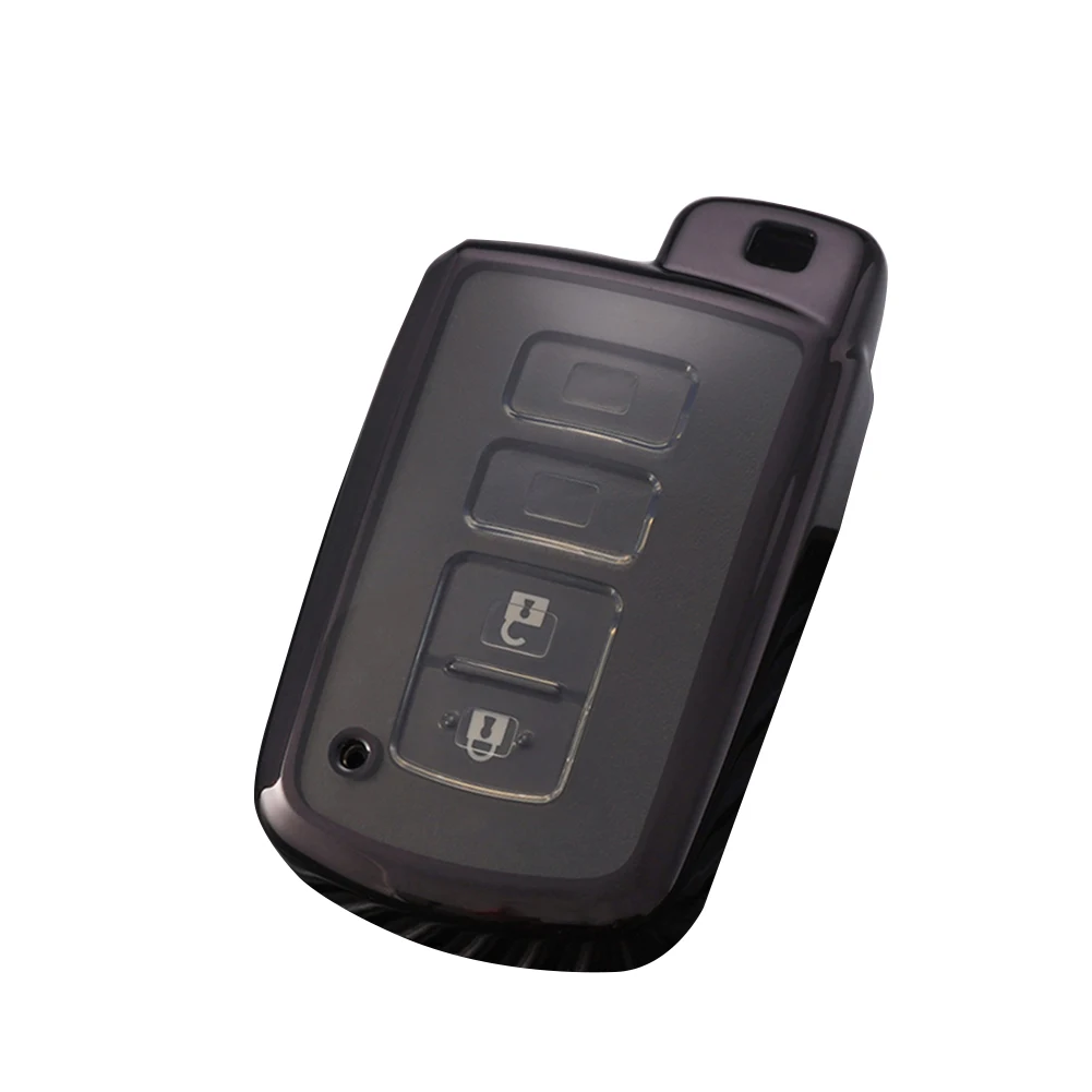 

For Toyota Car Key Cover Key Protective Cover 1piece 4-button Auto Parts Black Car Accessories Kit Replacement