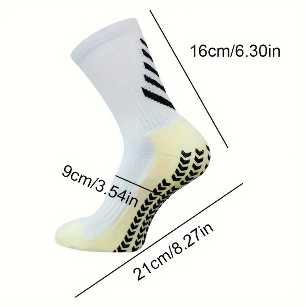 남성용 미끄럼 방지 축구 양말, 통기성 쿠션 양말, 달리기 요가 농구 사이클링 스포츠 그립 양말