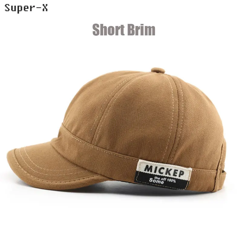 

New Men's Baseball Cap Short Brim Designer Caps Men Letters Label Side Pure Color Soft Top Cotton Casquette Femme