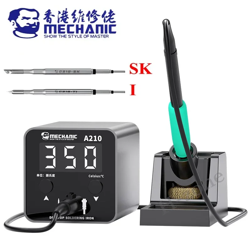 

MECHANIC A210 Desktop Soldering Iron Intelligent LED Large Display C210 Heating Core Short Circuit Protection Welding Station