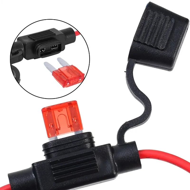 20/5pcs Mini Blade Car Fuse Holder Waterproof Fuse Socket in Line Cutoff Switch Adapter Splash-proof Box Holder 12V 30A, fuse holder