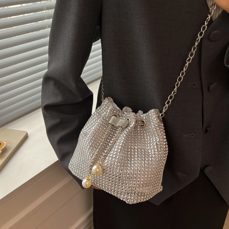 

Delicate Diamond Tote Rhinestone Evening Bag Crossbody Bag Bucket Bag Handbag Shoulder Bag Gift for Girlfriend