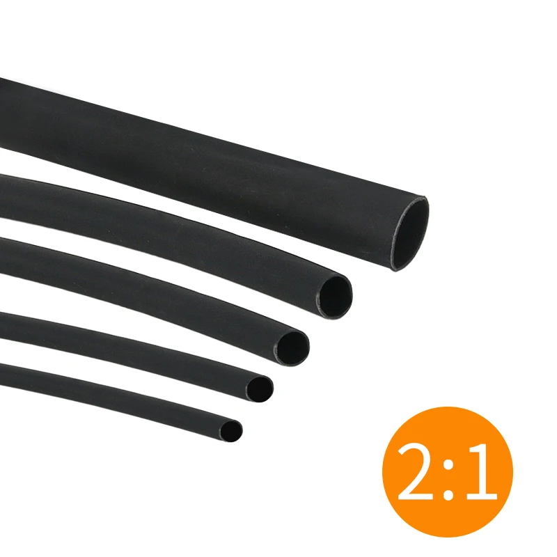 1/5/10/25M 2:1 Nero 1 2 3 5 6 8 10Mm Diametro Termoretraibile Termoretraibile Tubo Guaina Avvolgere Filo Vendere Riparazione Connettore Fai Da Te