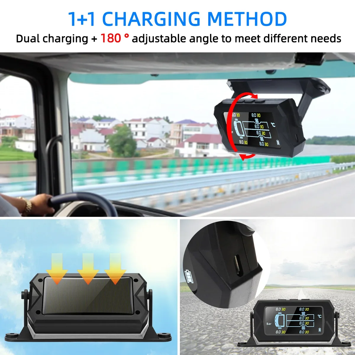 Car Tire Pressure Monitor Car Tire Pressure Sensor TPMS 6 Sensors