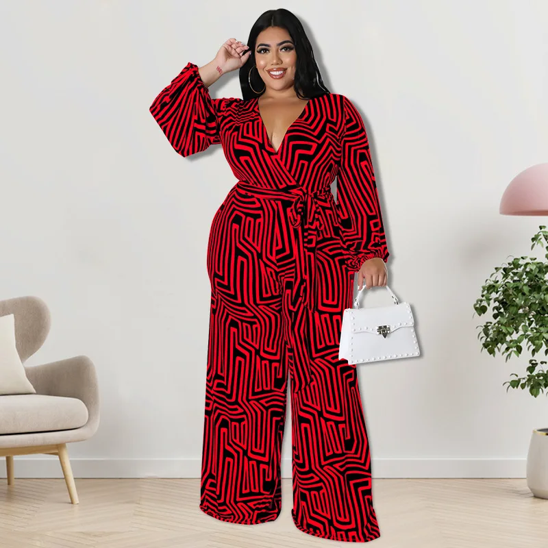 Plus Size Chic And Elegant Women Jumpsuit One Piece Outfit Winter Lady Outwear Designer Pant 2023 Spring Female Fashion Jumpsuit