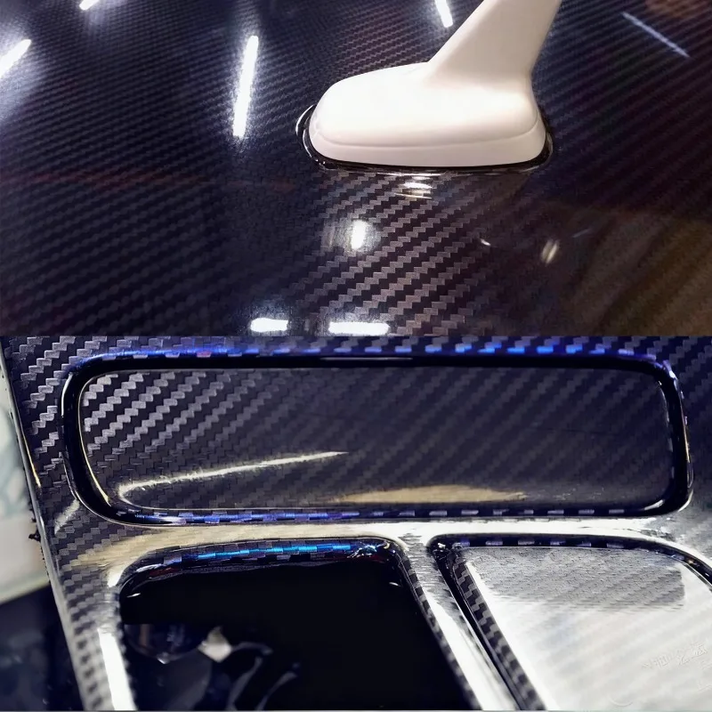 Carbon Fiber Car Body Vinyl Wrap Accessory Glossy Black Sticker 6D Auto Foil Cover Motorcycle Decor Film Exterior Modification