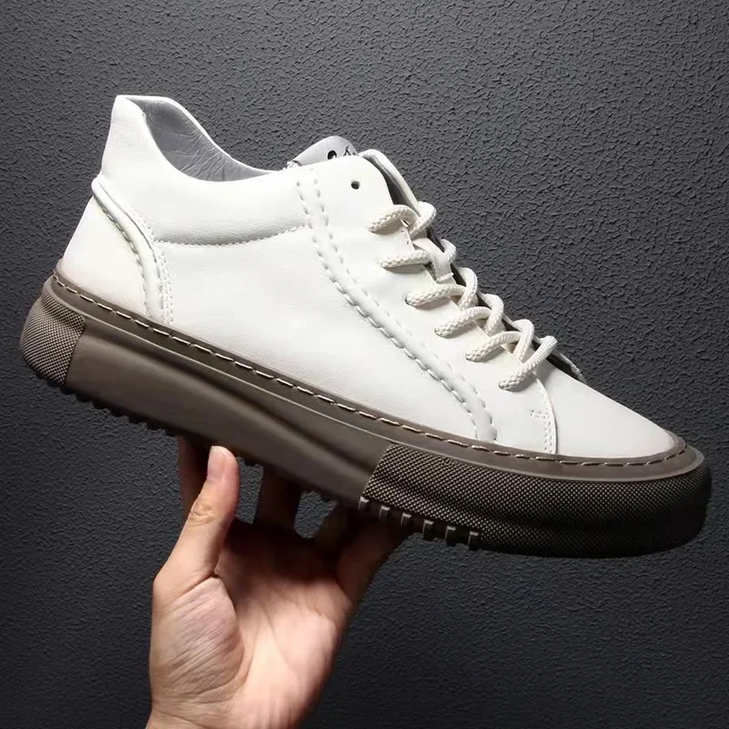 

Luxury Genuine Leather Men ' s Casual Shoes All Season Lace Up Men ' s Casual Leather Shoes Outdoor Walking Sport Shoes For Men