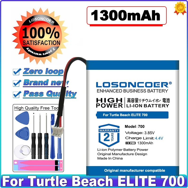 

0 Cycle 100% New 1300mAh Battery for Turtle Beach ELITE 700 Headset Li Polymer Rechargeable Accumulator Replacement