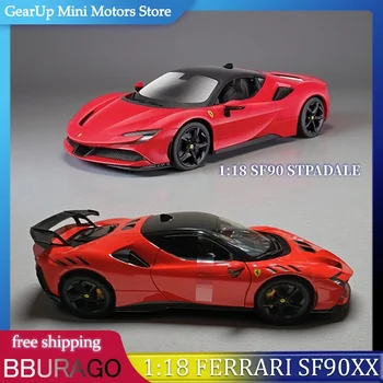 BBURAGO 1:18 Ferrari SF90XX e SF90 Stradale Modello di auto in lega Diecast in metallo da collezione Display regalo per gli appassionati di modelli di auto Giocattolo
