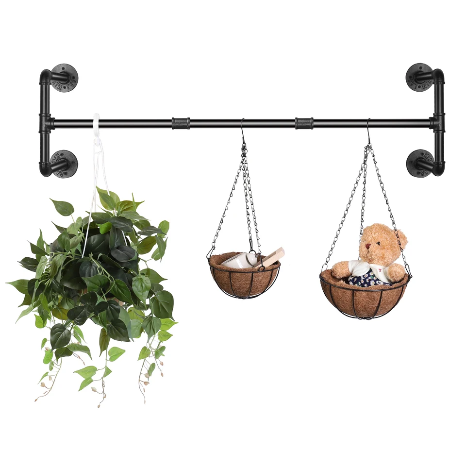 Wall Mounted Industrial Pipe Clothes Rack