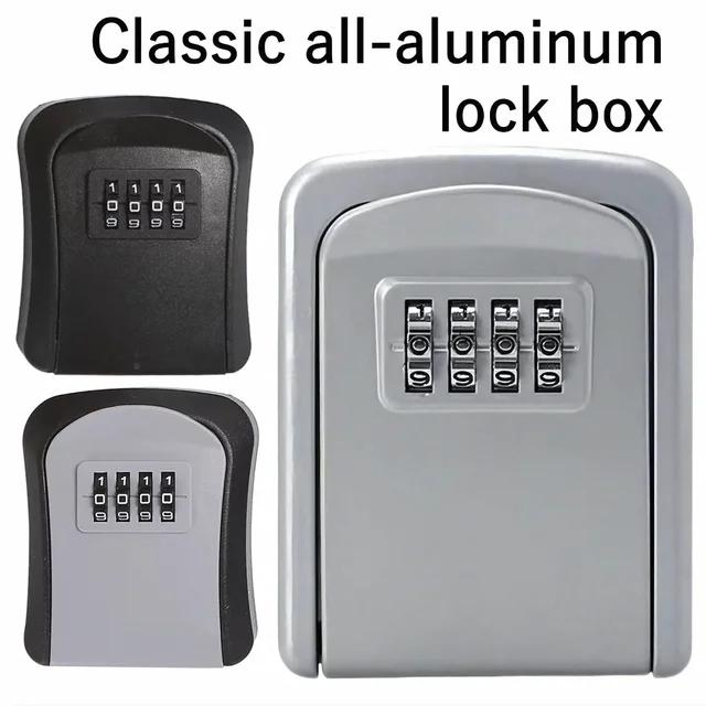 Luxury Durable Zink Alloy Waterproof Wall Mount Key Storage Box Combination Password Key Keeper Easy To Fix Inside & Outside 1
