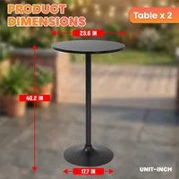 2 Pack 40 Inch Round Bistro Pub Table, Standard Height Cocktail Table, Compact High Top Table for Home Kitchen Dining Room 5