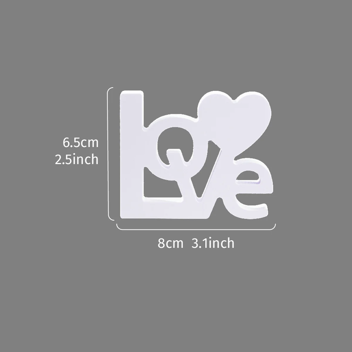 1PC, white double-layer heart-shaped LOVE/HOME letter decorative item