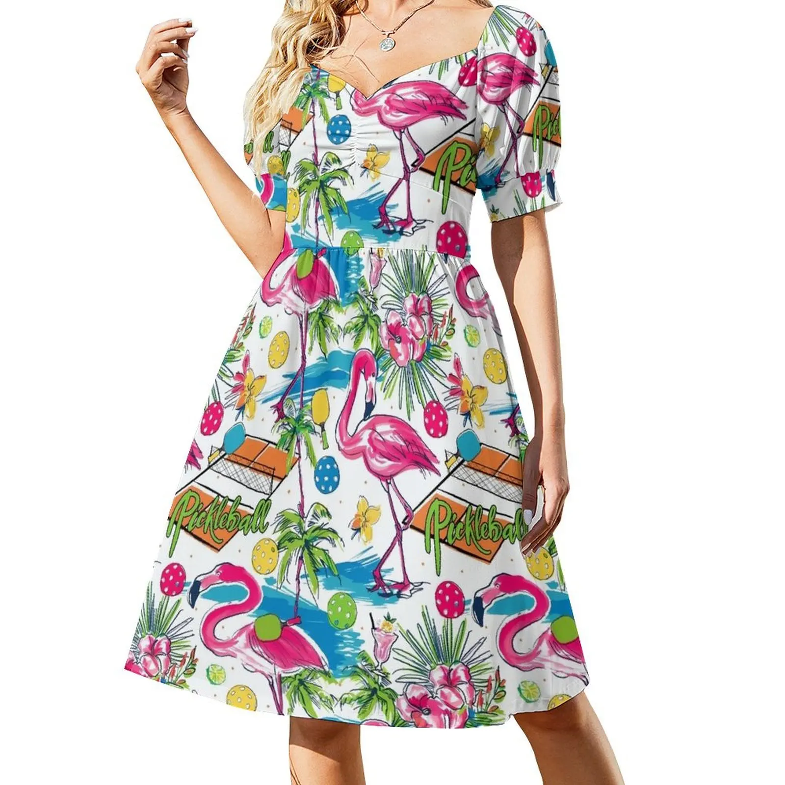 thumbnail image 1 of Vestido de manga corta Pickleball Paradise para mujer , vestidos de mujer, vestido de lujo para mujer, verano, 1 of 8