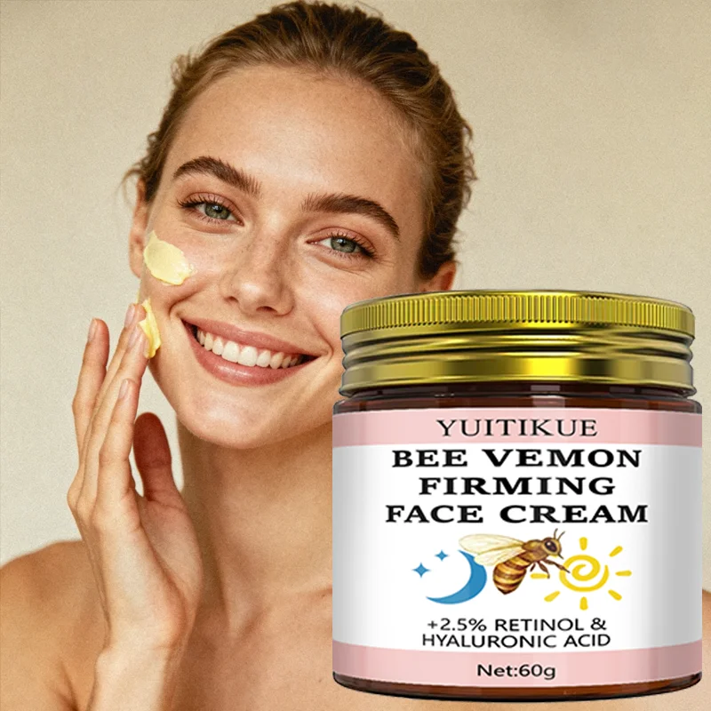 Bee venom firming cream with 2.5% retinol and hyaluronic acid, moisturizing, firming and lifting, suitable for all skin types