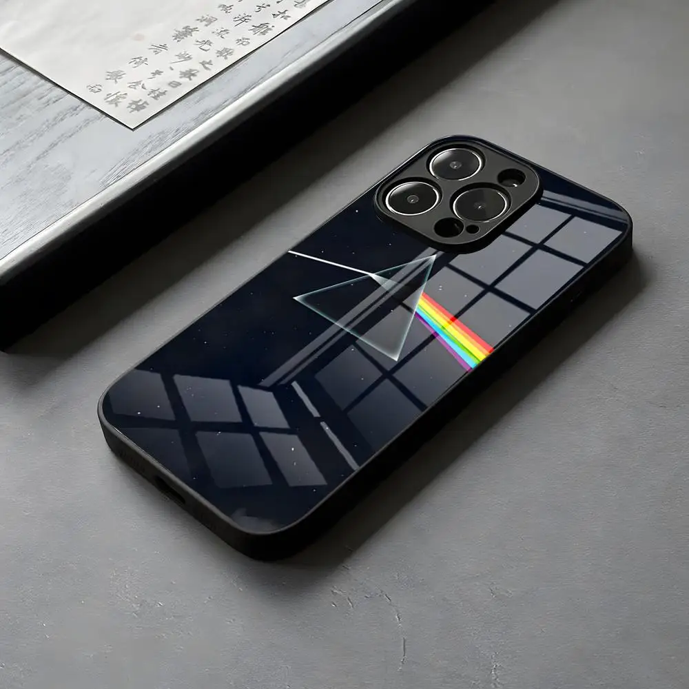 Pink Floyd Inspired Glass Phone Case - Eye-Catching Rock Band Design