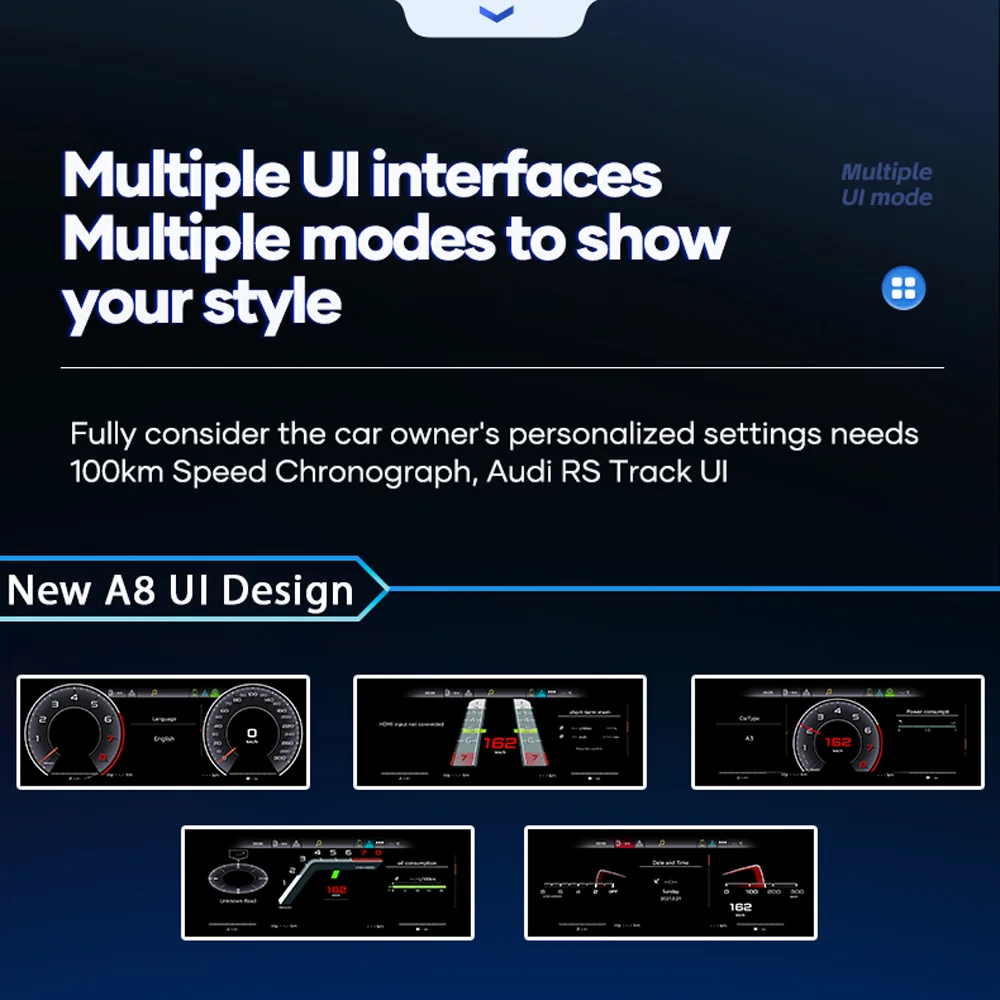 12.3인치 아우디 TT 2007-2014년식 차량용 클러스터 대시보드 LCD 패널 속도계 버추얼 콕핏