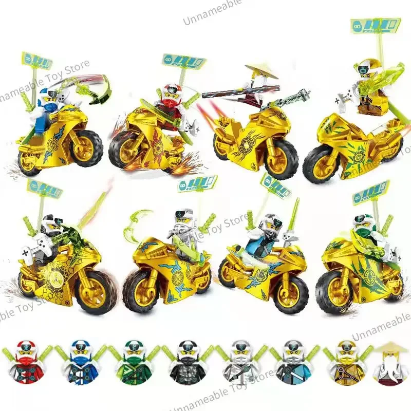 Minifiguras de los maestros ninja del Spinjitzu Jay Cole, Kai, Zane Lloyd, bloques de construcción, juguetes para niños, regalo