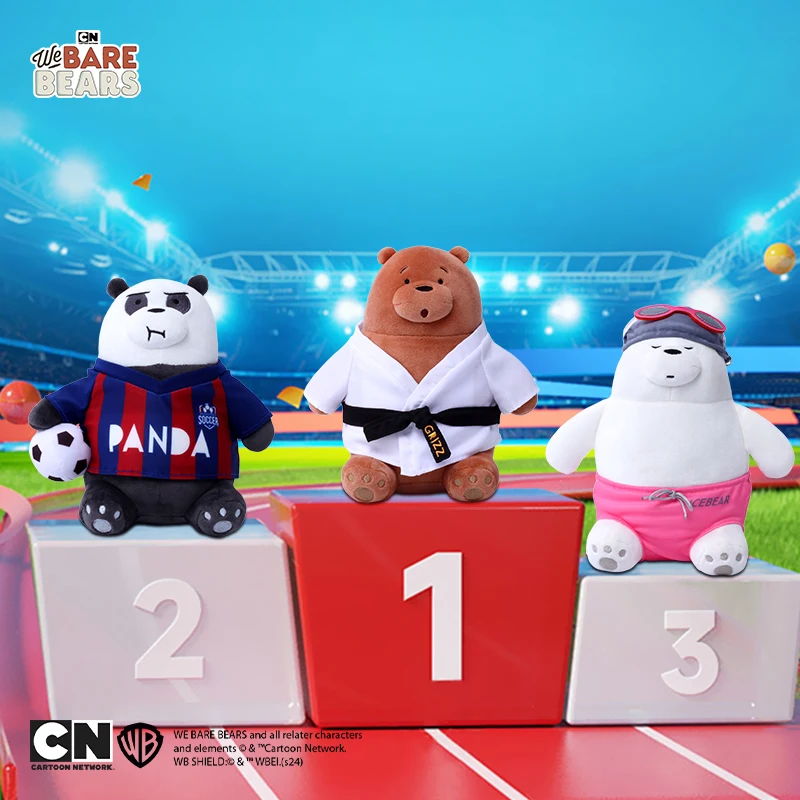 20cm We Bare Bear Plush Toy Sports Series Oornaments Cute Bear