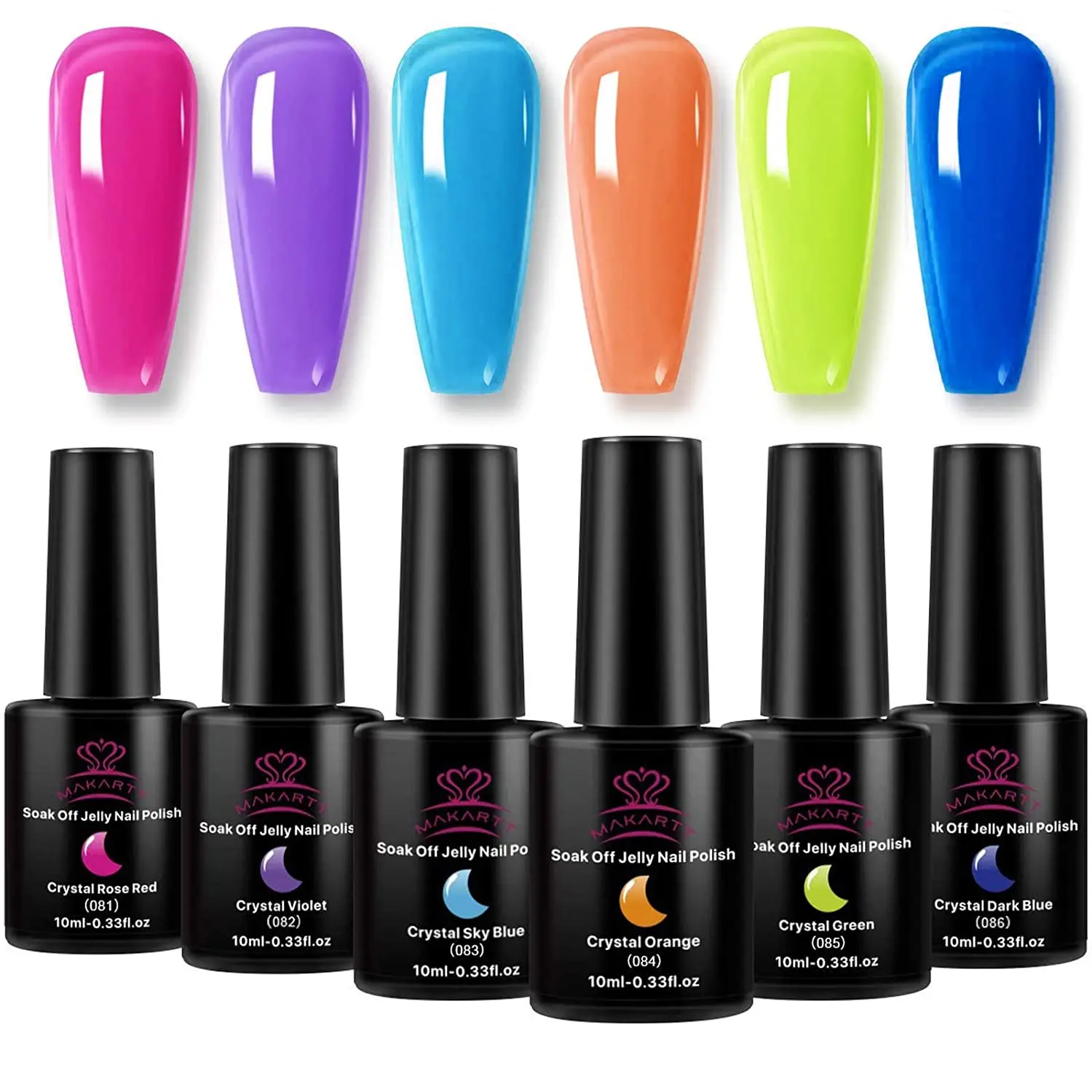 Makartt Gel Polish Crystal Rainbow Jelly Gel Nail Kit 6PCS Shiny Resistant  Soak Off UV LED Curing Gels Lacquer Color Gel|Nail Gel| - AliExpress