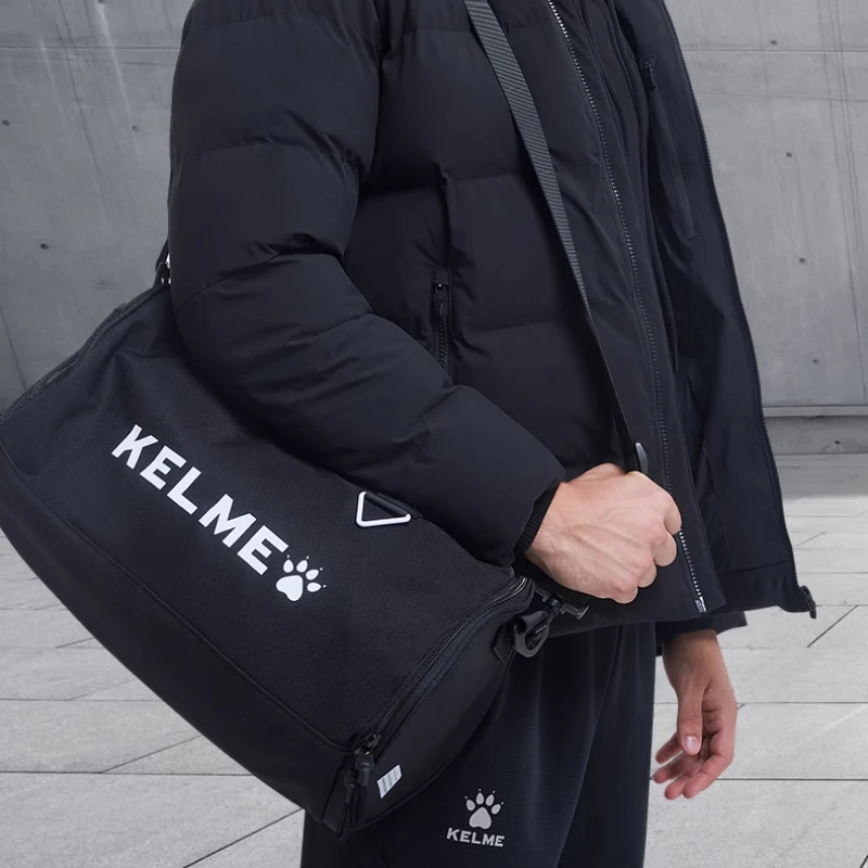 Kelme Sports Bucket Bag Fitness Bag Dry Wet Separation Cylinder Diagonal Straddle Bag Training Bag Travel Backpack 6