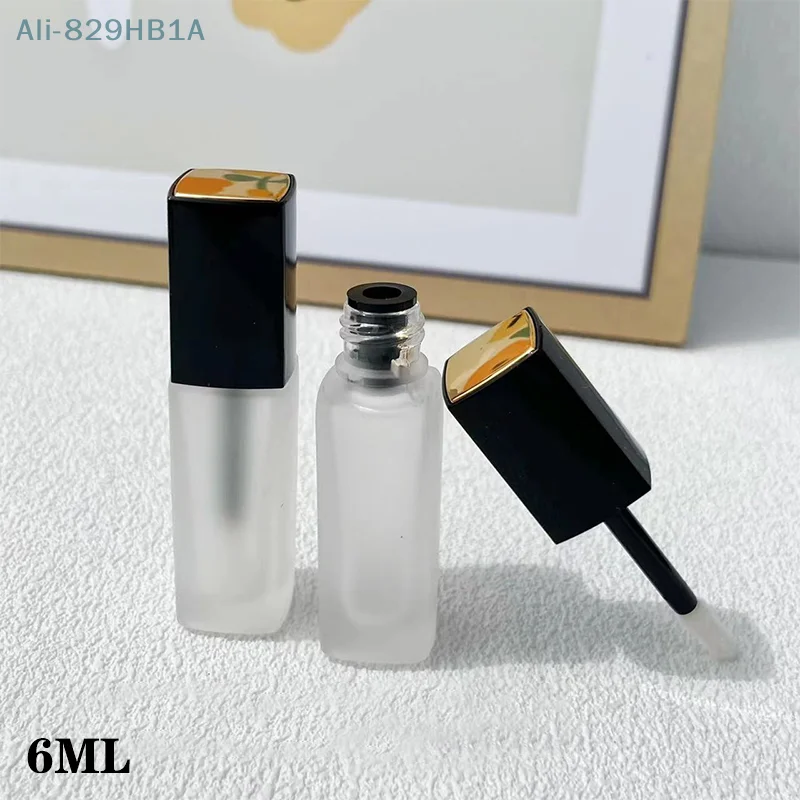 

6ml Lip Gloss Cosmetic Bottle Square Glass Bottle Packaging Material Frosted Glass Bottle Refillable Bottle For Lipgloss Package