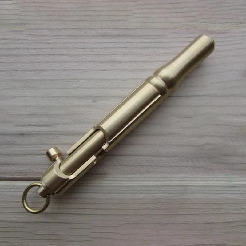 

1pc CNC Machined Soild Brass Material Outdoor EDC Tools Tactical Bolt Ball Pen Hidetoshi Nakayama Style Vintage Toy Stationery