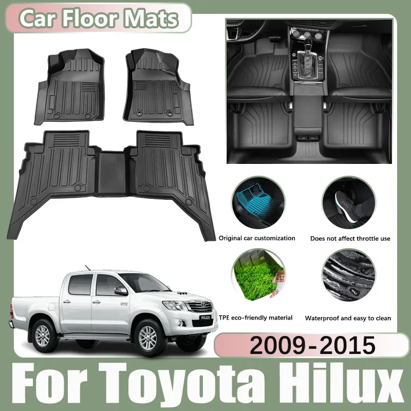 

RHD Car Floor Mats for Toyota Hilux 2009-2015 2010 Carpet Anti-dirt Tray Car Waterproof Foot Pad Custom Liner Mat Accessories
