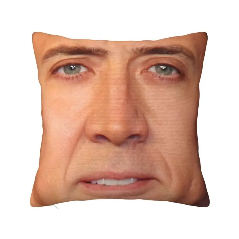 

Nicolas Cage Face Cushion Covers Funny Meme Velvet Nordic Pillows Decor Home
