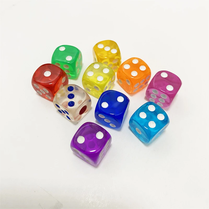 10Pieces/Lot 12mm Transparent Acrylic 6 Sided D6 Point Dice With Round angle Dice For Club/Party/Family Board Games card collection album card album with 20 pages 2 sided 4pockets page card binder for board game trading cards