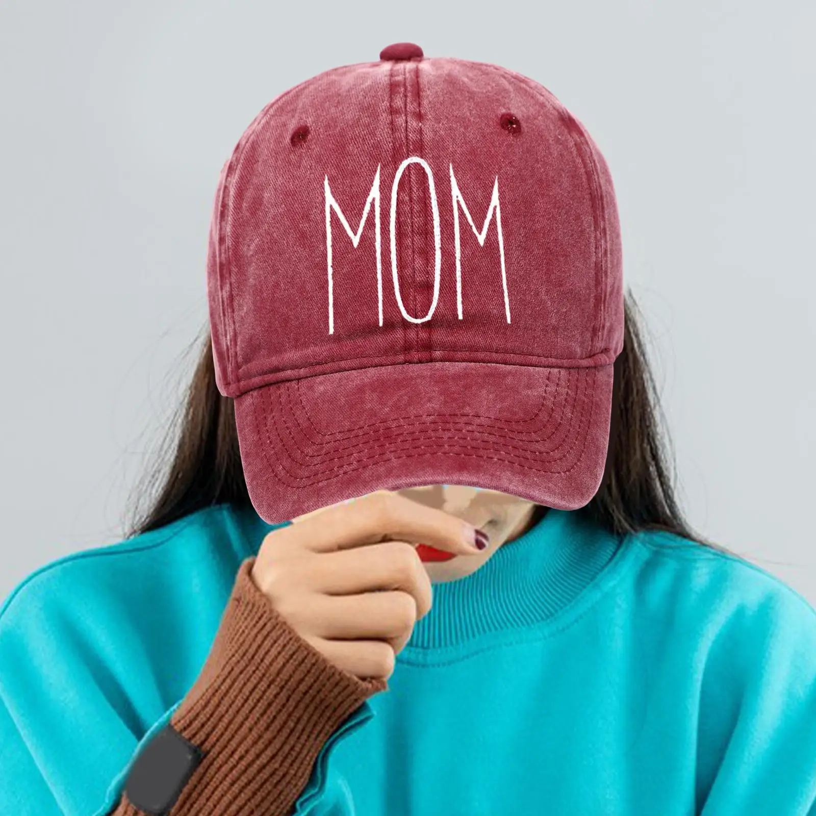 Mom Embroidered Baseball Hat Mother`s Day Gift for Camping Parties Poolside