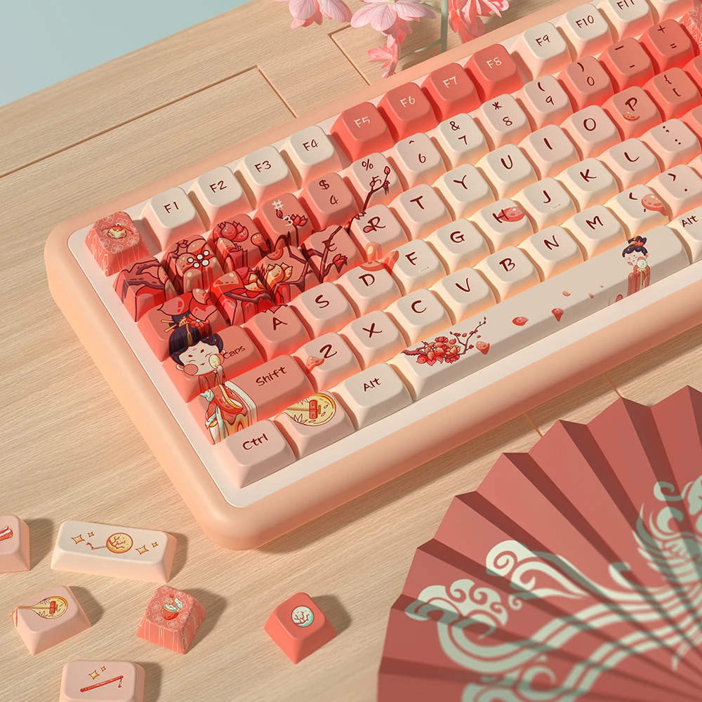 

Tang дворец красота тема keycap MDA профиль PBT Материал 138/158 клавиши Мультфильм Механическая клавиатура cap