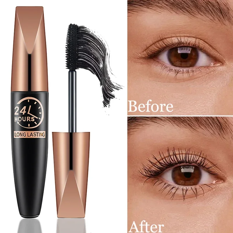 

Silk Fiber Black Mascara Waterproof Lasting Lengthens Eyelashes Extension Non-smudge Sweatproof Mascara Eyes Makeup Cosmetics