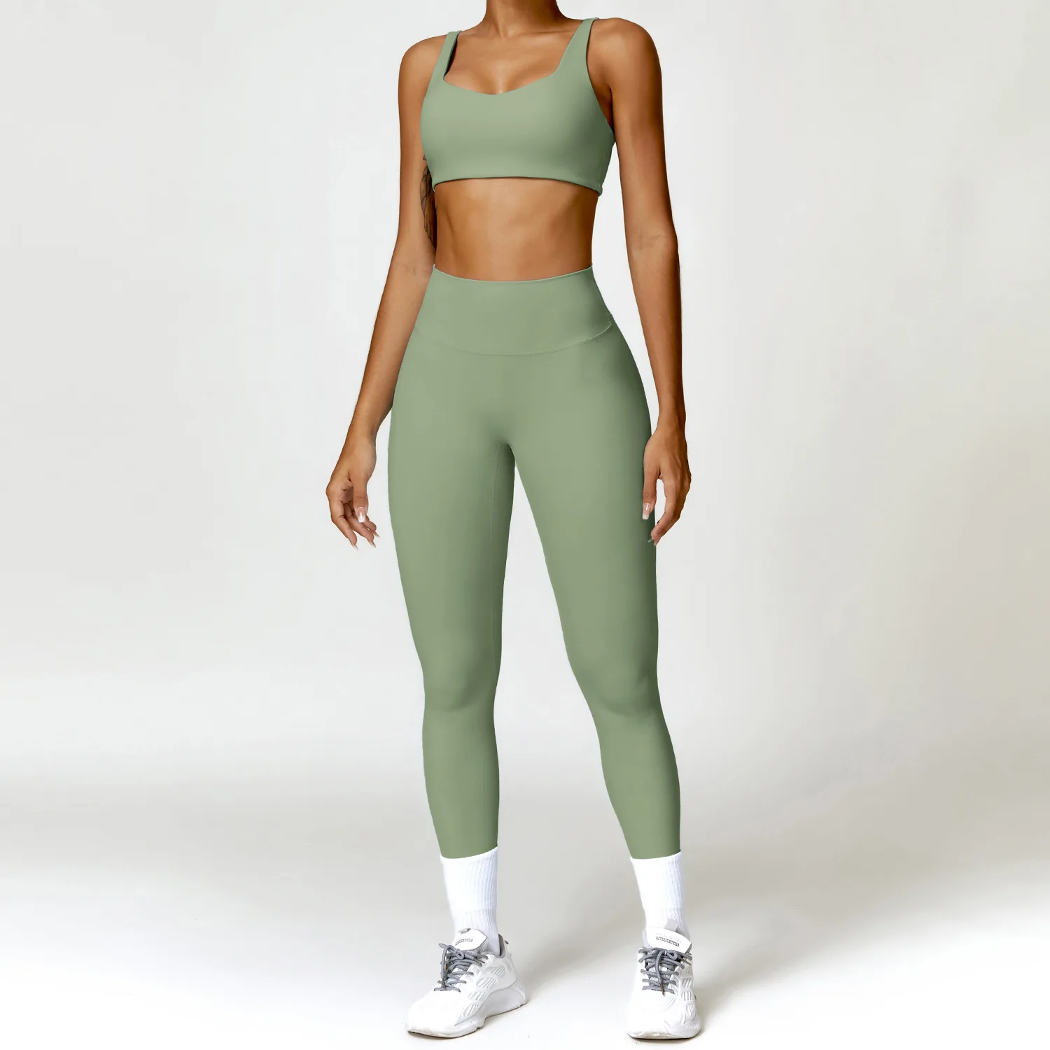 Yoga Set 2PCS Women Gym Sports Suits Fitness Bra Crop Top Workout Clothes Legging