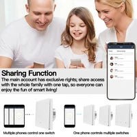 Tuya ZigBee Smart Light Switch No Neutral Wire No Capacitor Needed,1/2/3 Gang Wall Touch Interrupter Work with Alexa Google Home 6