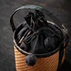 Rattan Pattern Small Bag,Travel, Outdoor Cover Bowl, Portable Organizer, Owner's Cup Teapot Bag, Spliced Drawstring Pocket 5