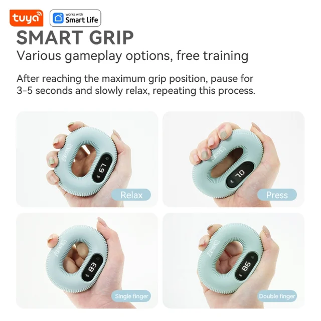 Tuya-Smart Grip Strength Trainer Kit, 30lb, Exerciser Mão, Fortalecimento do pulso, Treinamento do antebraço, Edição do jogo 4