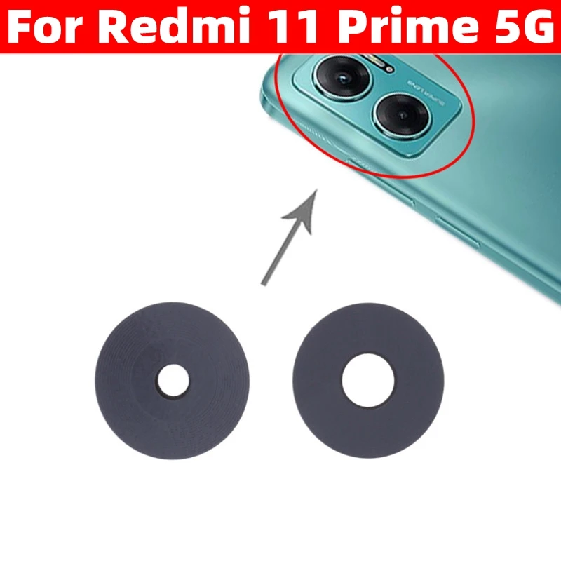 

1 комплект (2 шт.) Оригинальный стеклянный объектив задней камеры для Xiaomi Redmi 11 Prime зеркальный объектив реальной основной камеры Стеклянные запасные части для смартфона