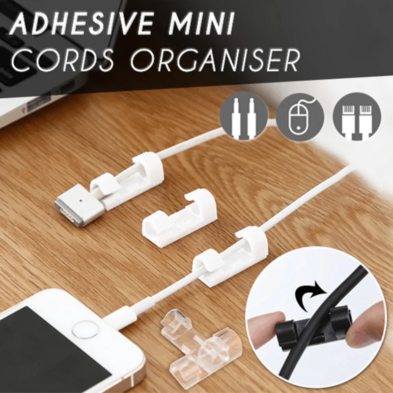 

20pcs Self-adhesive Cable Clips Organizer Drop Wire Holder Cord Management Self-adhesive Cable Manager Fixed Clamps Wire Winder