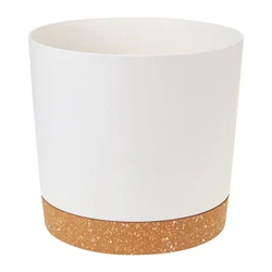 Lightweight Large Planters with Drainage for Indoor and Outdoor Use (White)