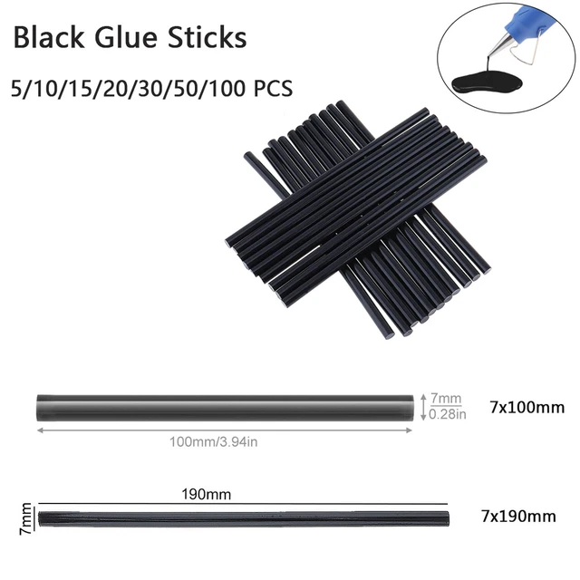 5-100pcs 7mm Hot Glue Stick Black Hot Melt Adhesive DIY Tools Glue Gun  Silicone for Hot Gun for Kitchen Faucets Bathroom Items - AliExpress