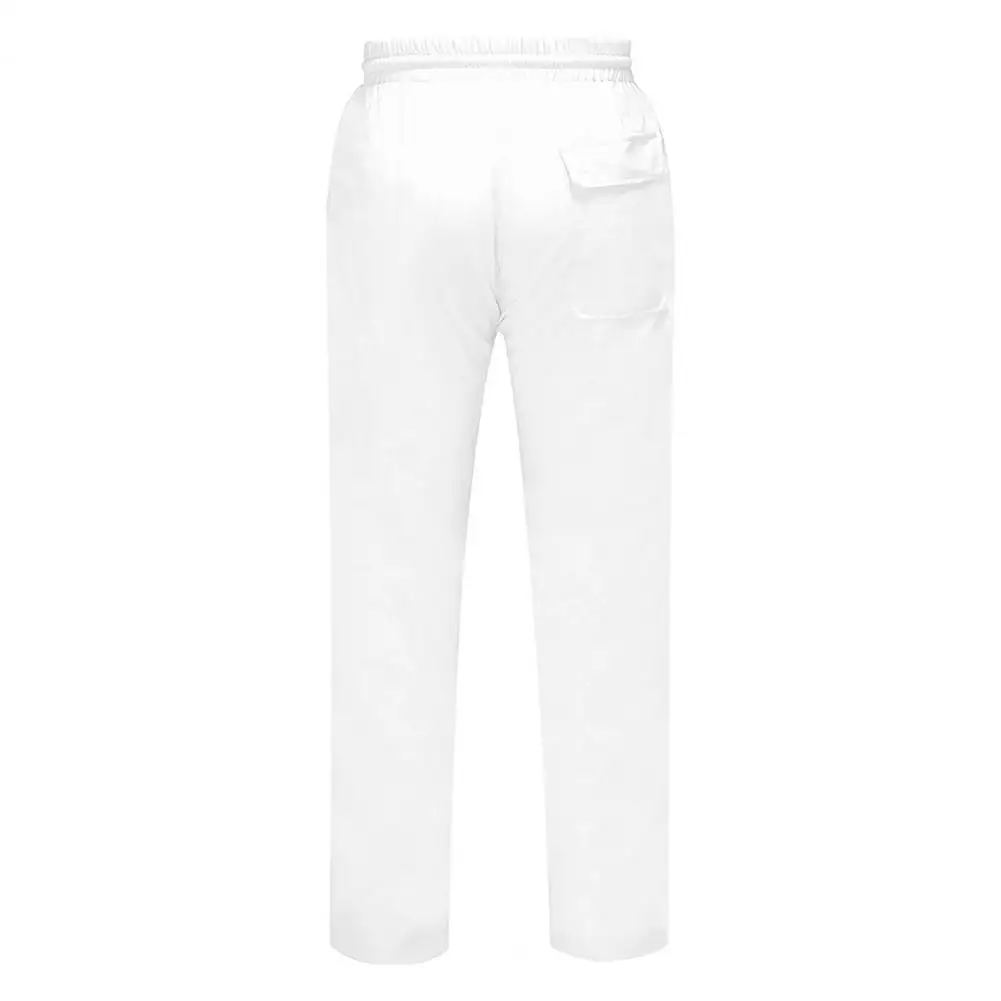 

Pants Polyester Bottoms Men Mid Rise Simple Men Drawstring Loose Trousers Slacks